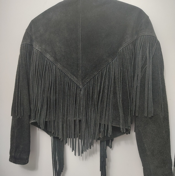 M - Leather fringe jacket - vintage - Picture 2 of 4